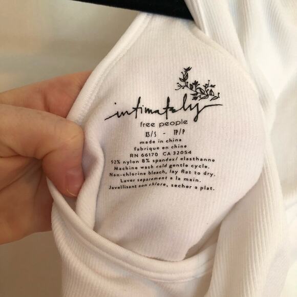 NWOT Free People Intimately High Neck Ribbed Racerback Crop Top White - Picture 11 of 11